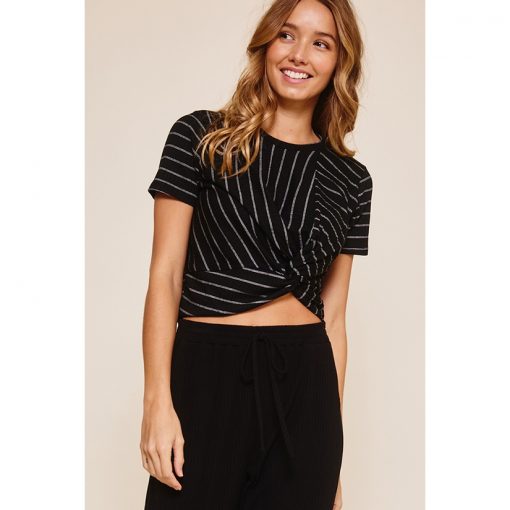 Stripe Crop Top - Black