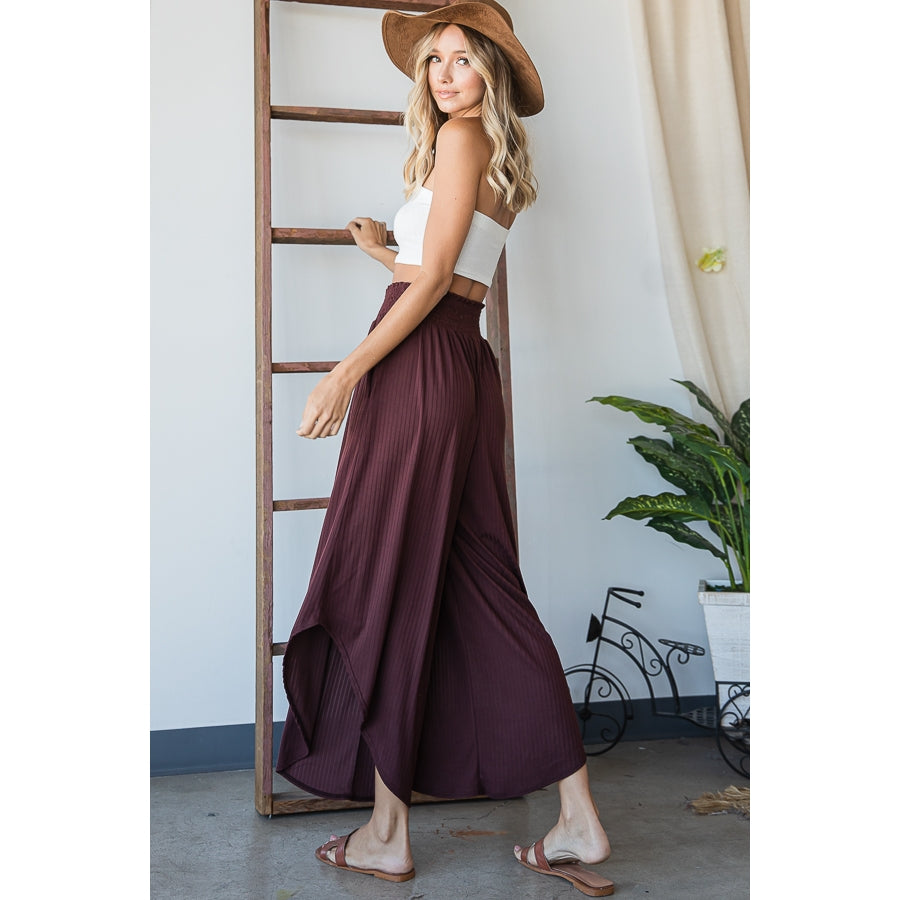 Diagonal Cut Knit Pants - Chocolate