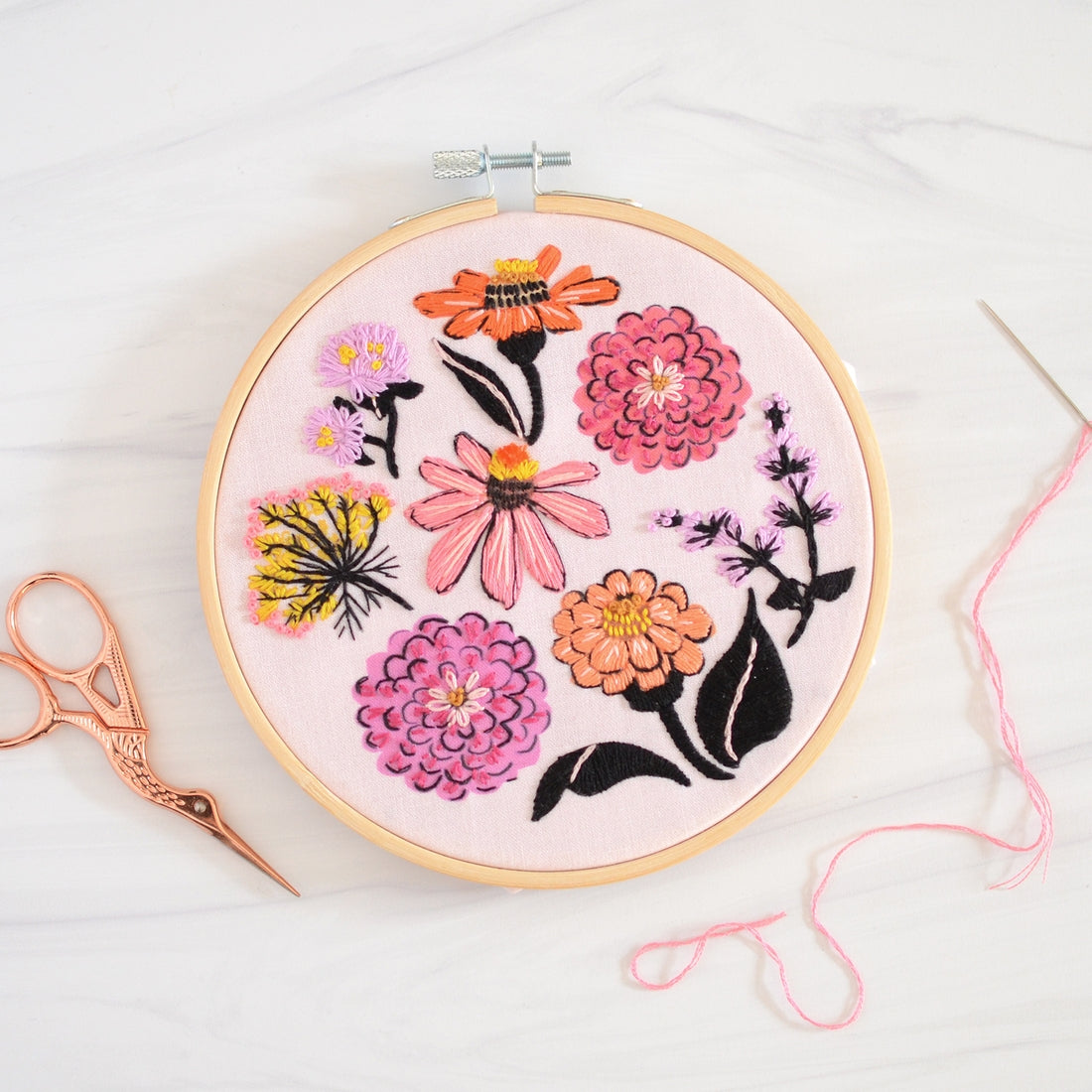 Zinnia Sampler Premium Embroidery Kit