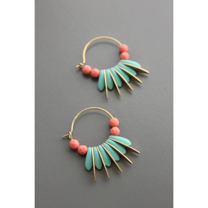 Small Glass Hoop Earrings