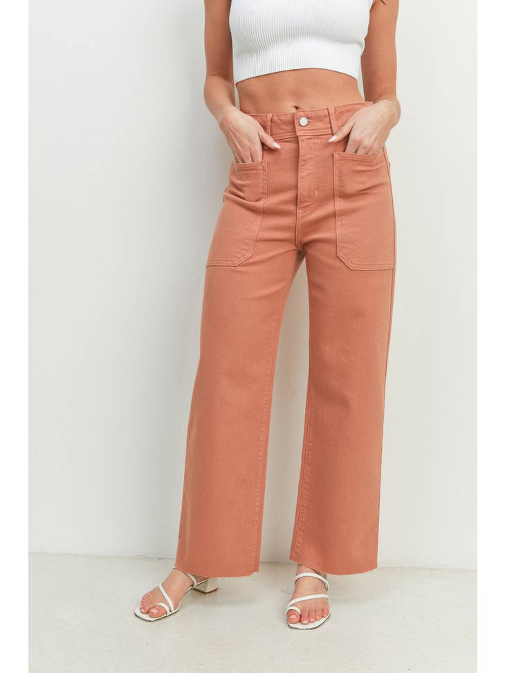 High Rise Utility Wide Leg - Soft Terracotta