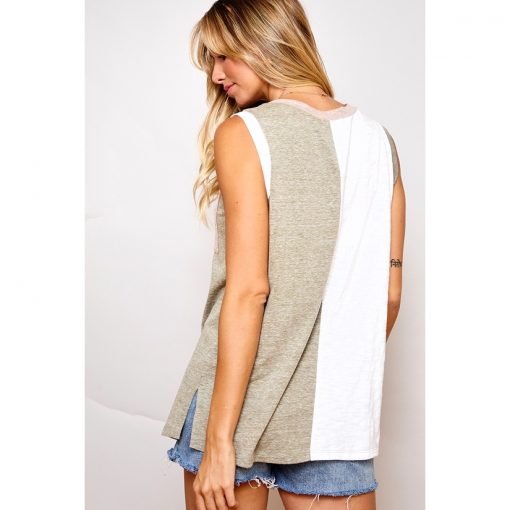Contrast Tank - Olive