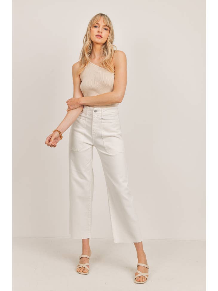 High Rise Utility Wide Leg - Off White