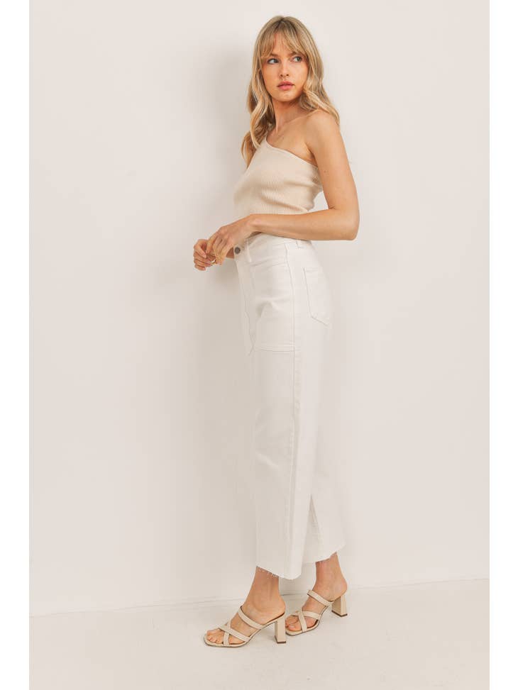 High Rise Utility Wide Leg - Off White