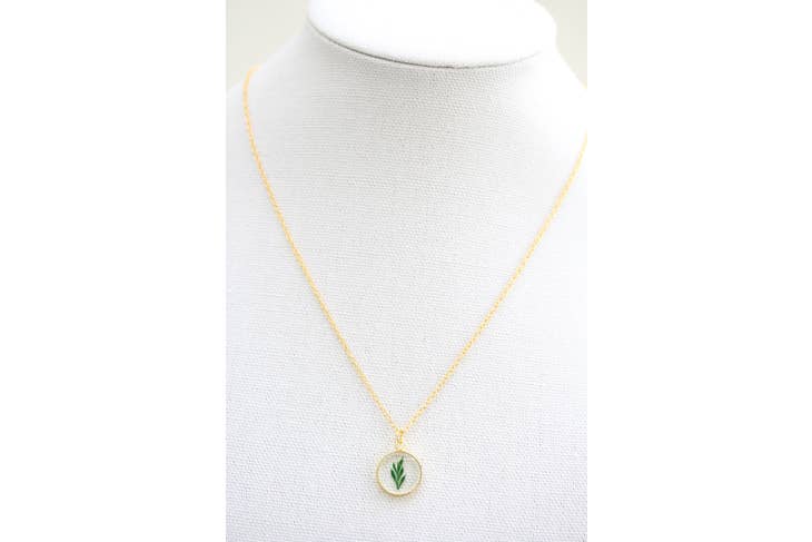 Pressed Flower Necklace - Fern