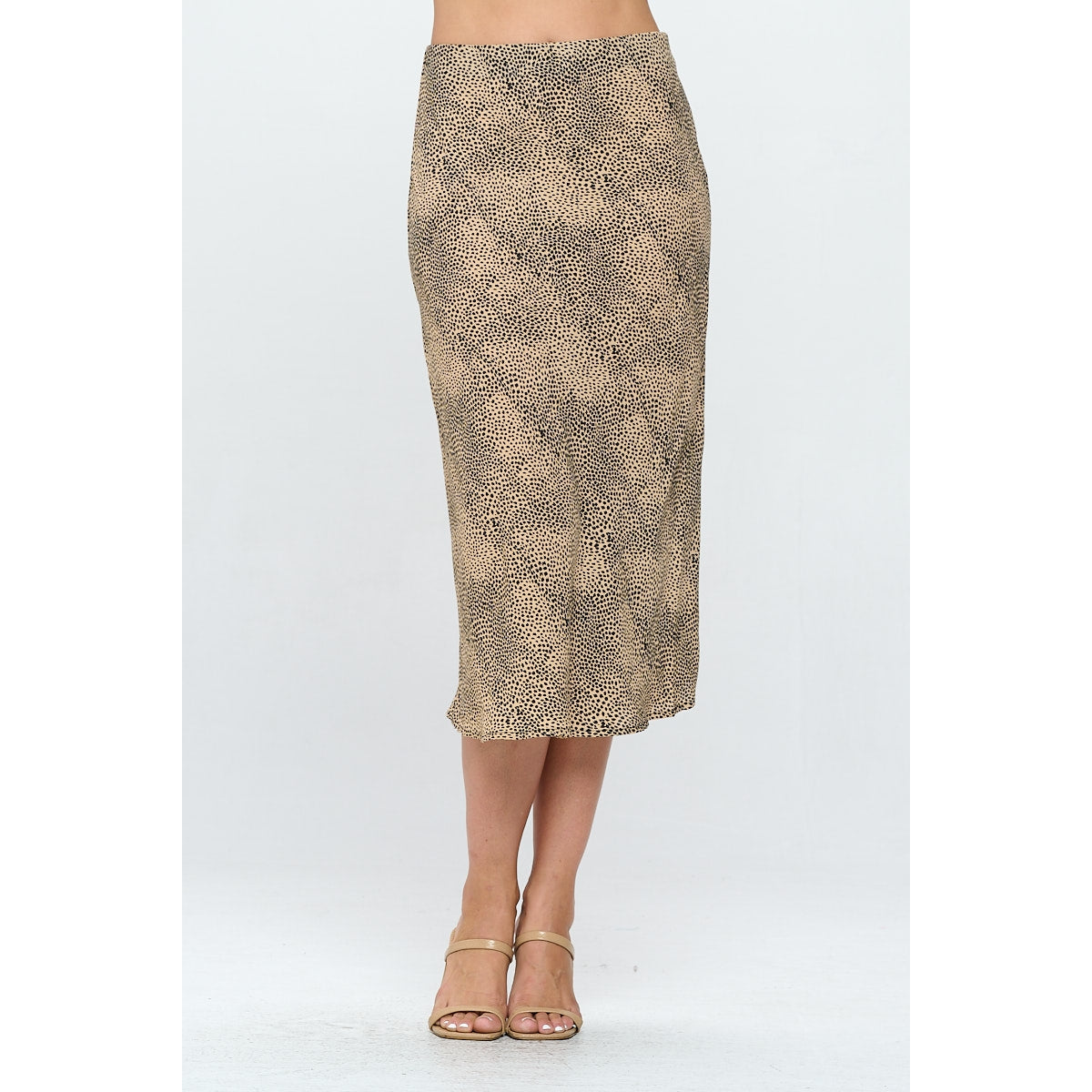 Ditsy Leopard Print Midi Skirt