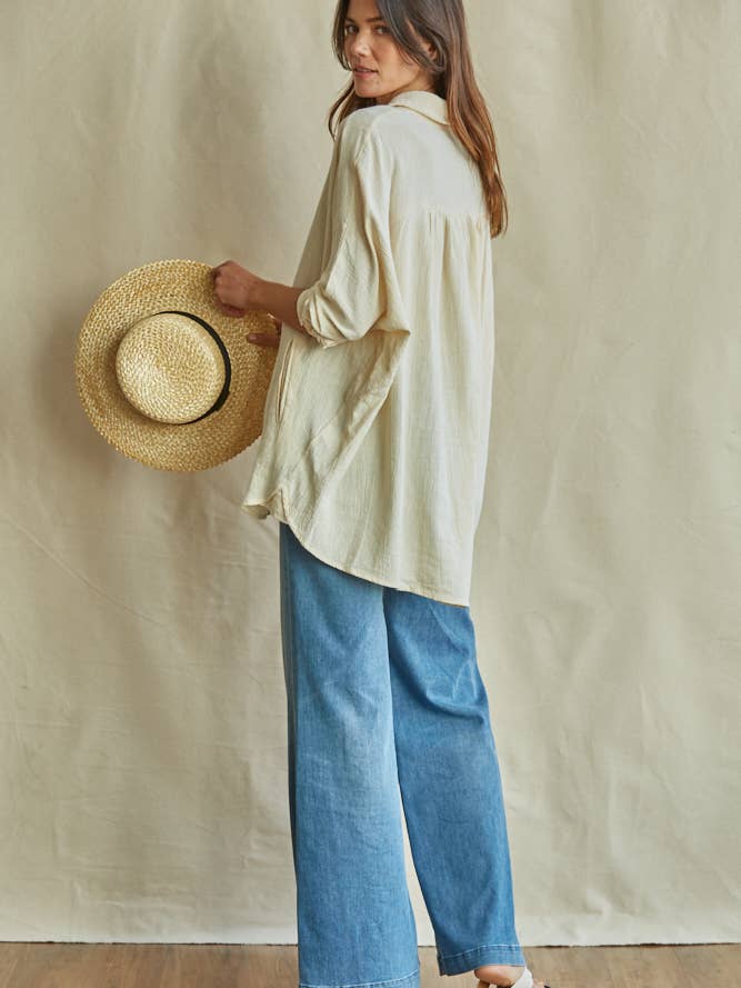 Fresco Button Down - Ivory