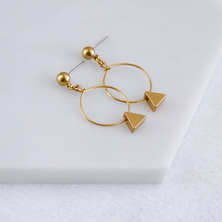 Tiny Triangle Hoop Earrings
