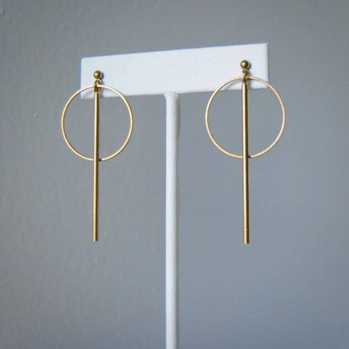Circle and Bar Earrings