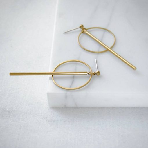 Circle and Bar Earrings
