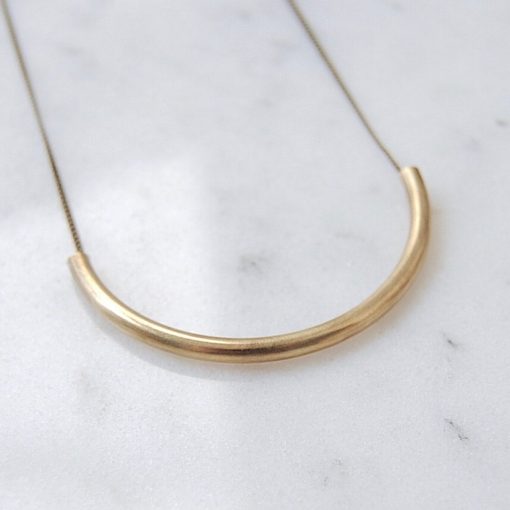 Large Brass Arc Necklace