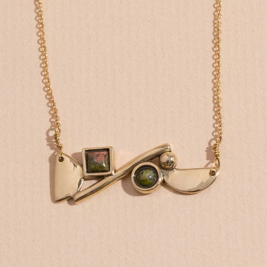 Shapes Necklace - Unakite