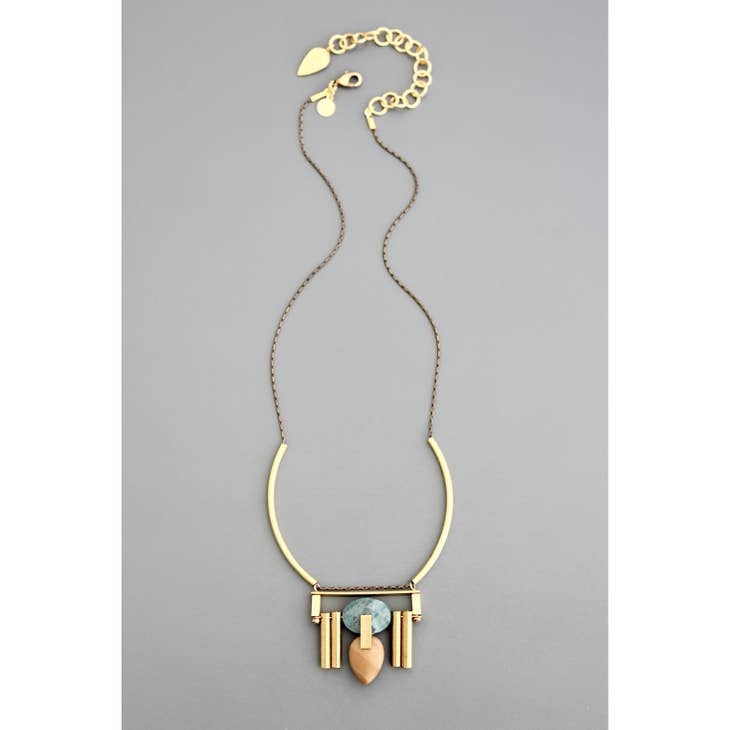 Jasper Geo Point Necklace