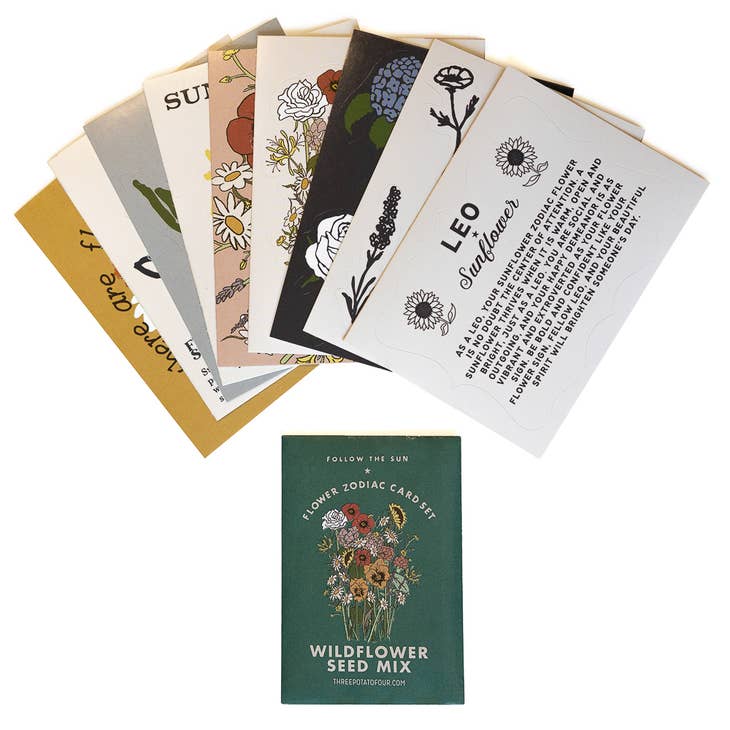 Flower Zodiac Sticker Card Set - Leo