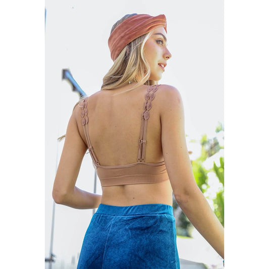 Eye Lace Bralette - Mocha