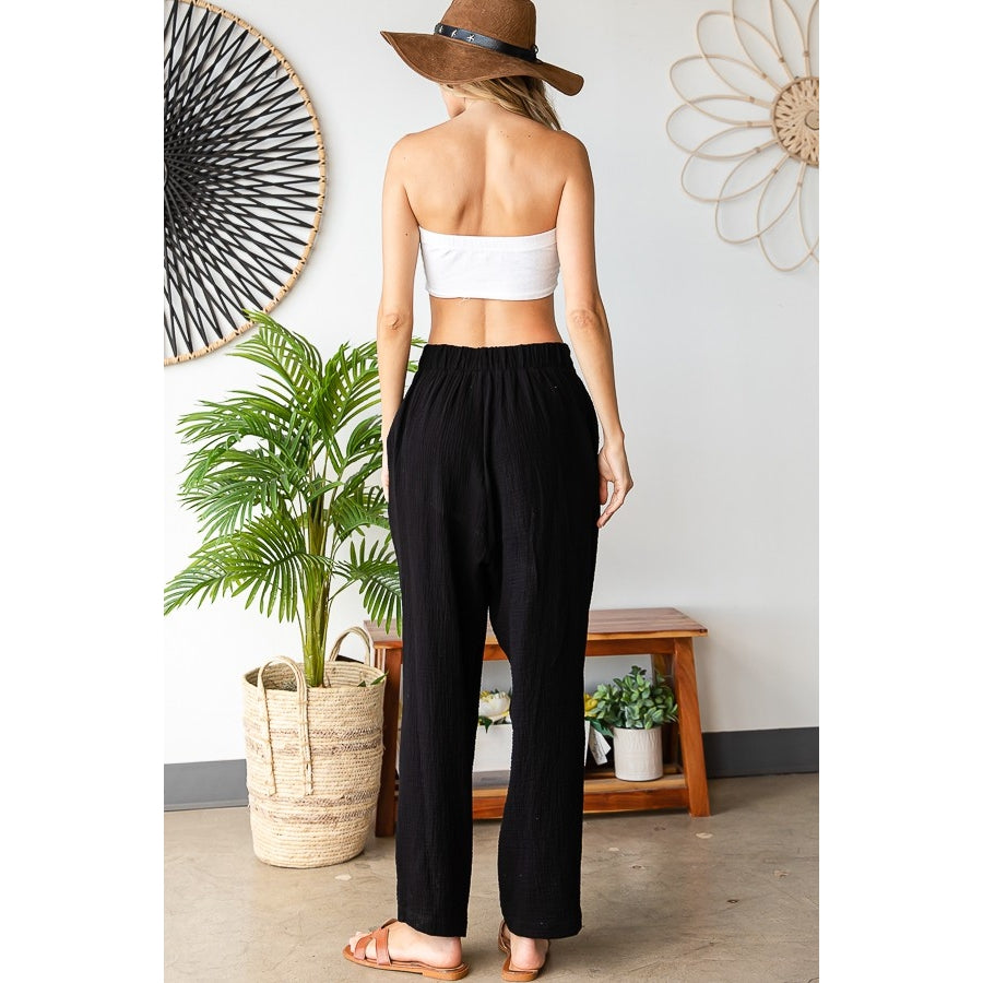 Twist Waist Pants - Black