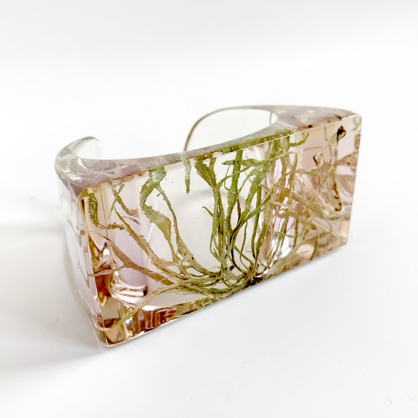 Botanical Wide Moss Cuff Plaque Bracelet
