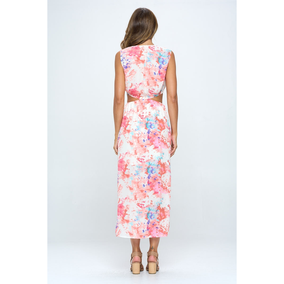 Sleeveless Dress with Side Cutout and Slit