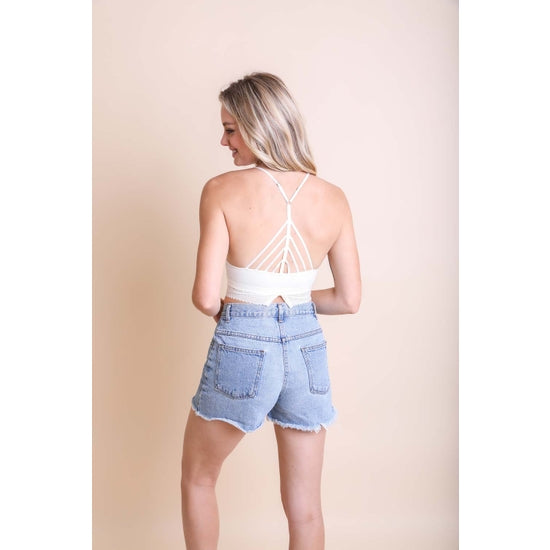 Highneck Crochet Bralette - Ivory
