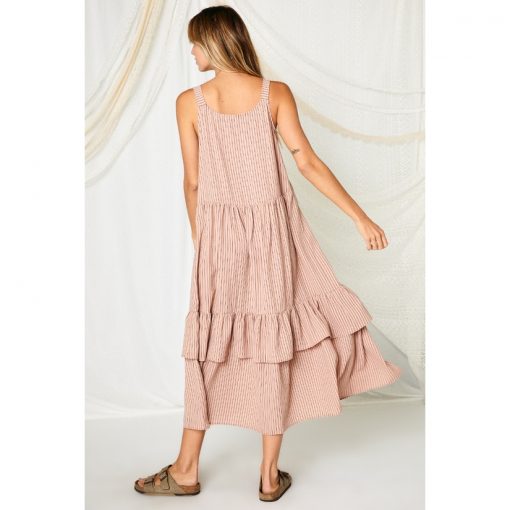 Pin Stripe Midi - Taupe
