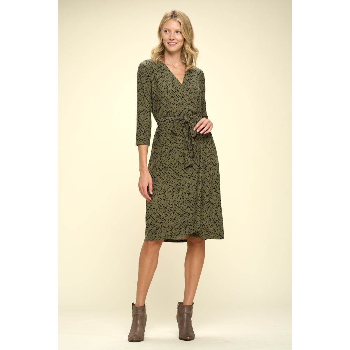 Jersey Wrap Dress - Olive