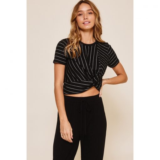 Stripe Crop Top - Black