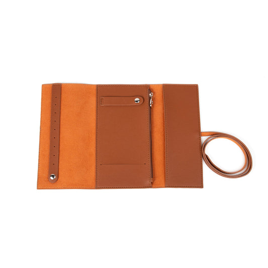 Abby Travel Jewelry Roll - Brown