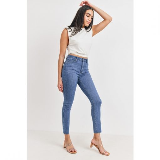 High Rise Scissor Cut Skinny - Medium Wash
