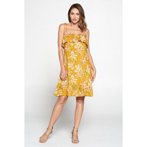 Ruffle Dress - Mustard