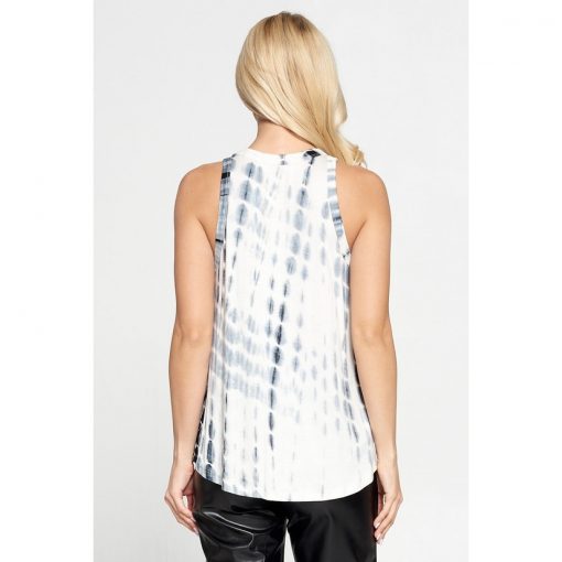 Sleeveless Tie-Dye Top - Black & White