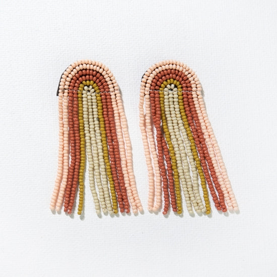 Skylar Fringe Bead Earring - Blush