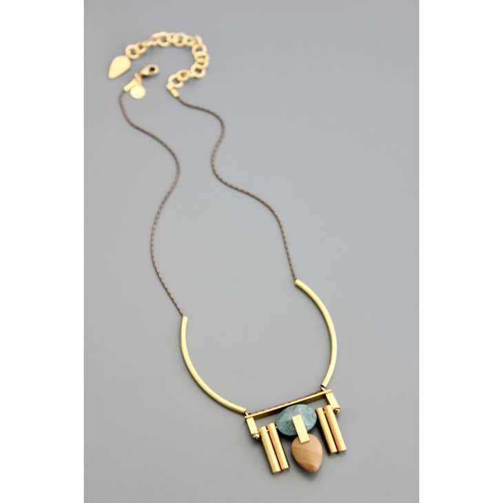 Jasper Geo Point Necklace