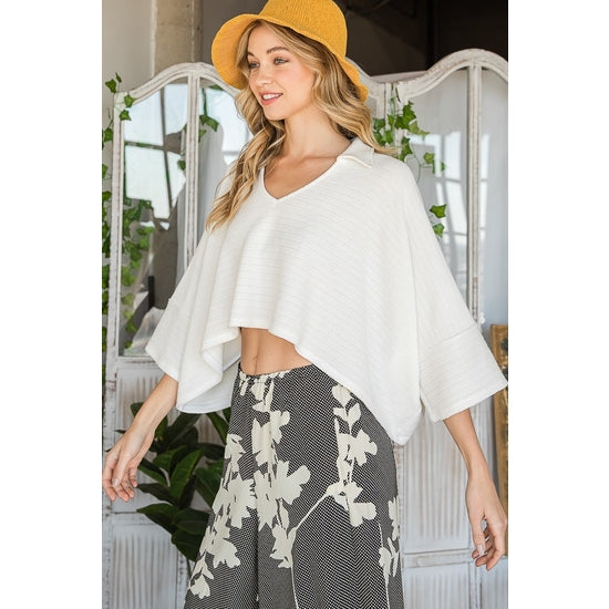 Collared Crop Top