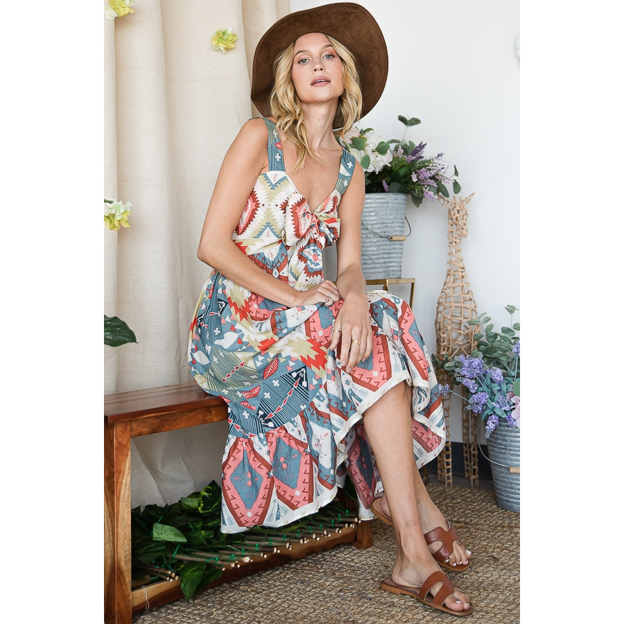 Aztec Tie Front Dress