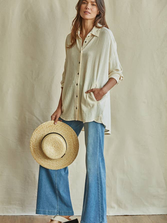 Fresco Button Down - Ivory