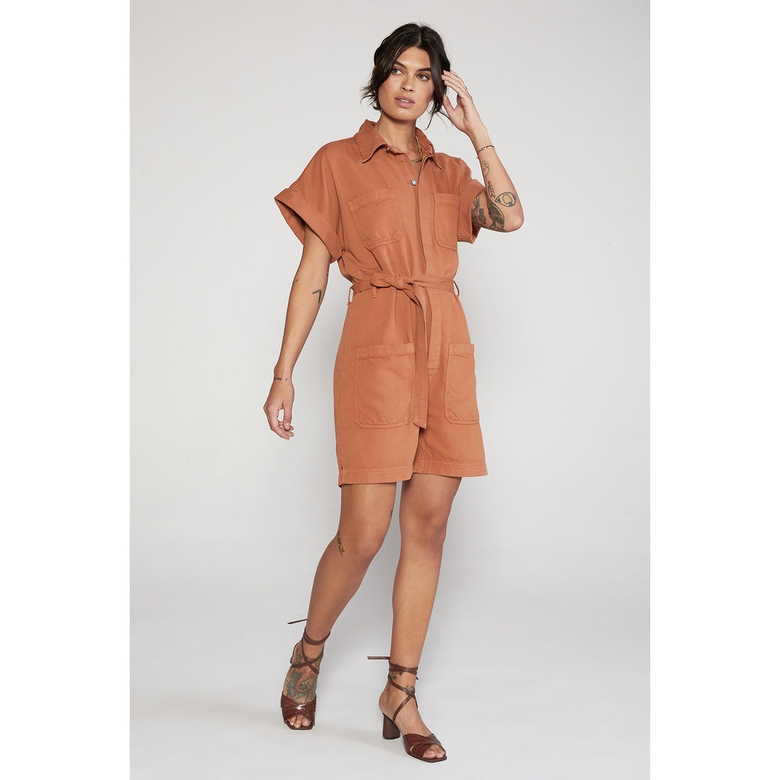 Adeya Denim Romper - Hazel