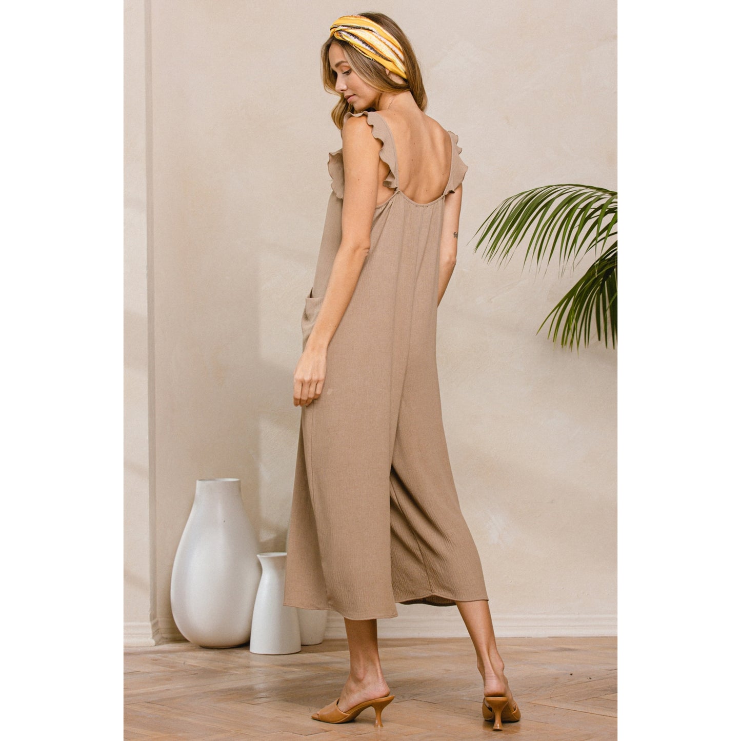 Ruffle Jumper - Taupe