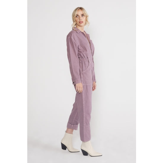 Kingsley Denim Jumpsuit - Purple