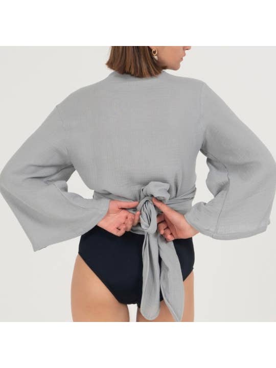 Natural Wrap Top - Grey