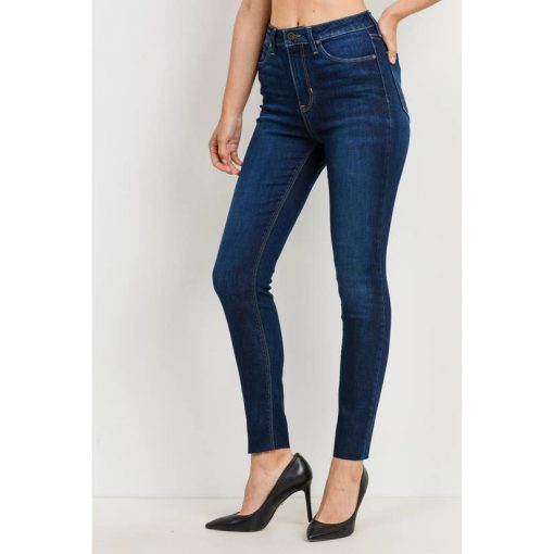 High Rise Scissor Cut Skinny - Dark Wash