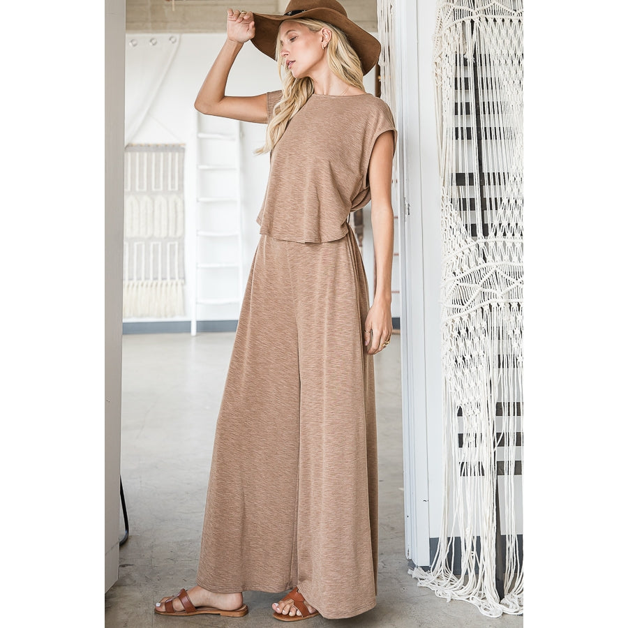 Wide Leg Jumpsuit - Mocha