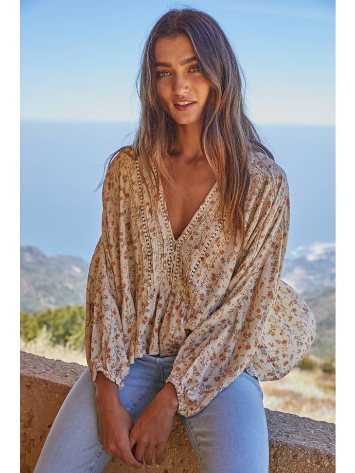 Floral Gauze Top