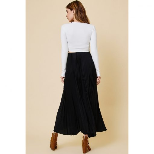 Pleated Maxi Skirt - Black