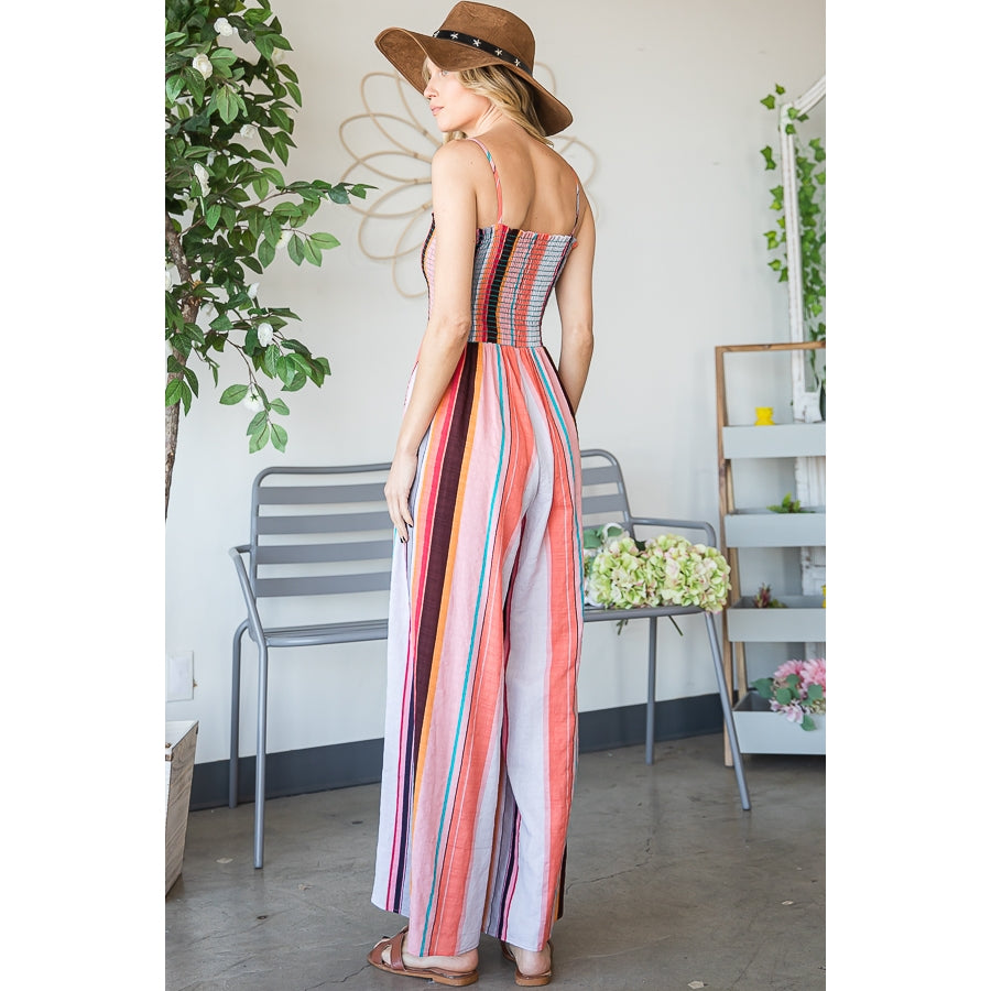 Stripe Print Jumpsuit - Multi