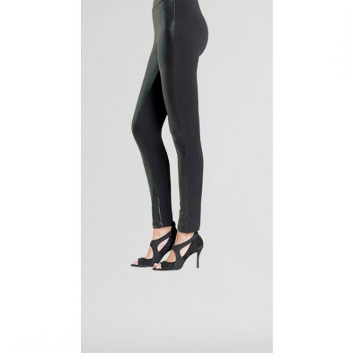 Leather Block Legging - Black