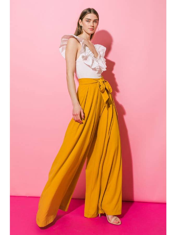 Solid Woven Pant - Mustard