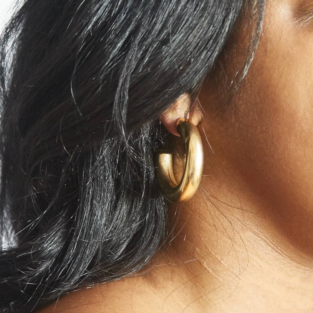 Medium Chunky Hoops - Gold