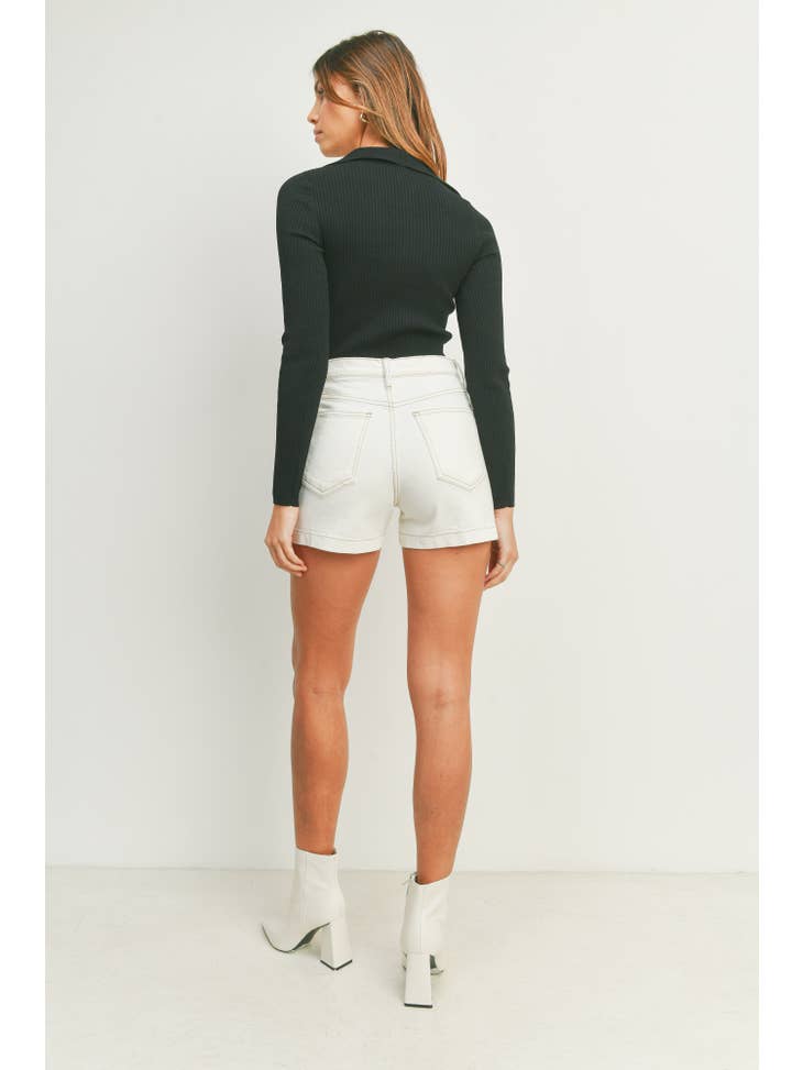 Patch Pocket Denim Short - Off White