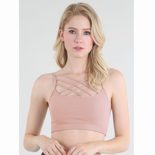 Multi Criss Cross Bra Top - Dusty Rose AS IS