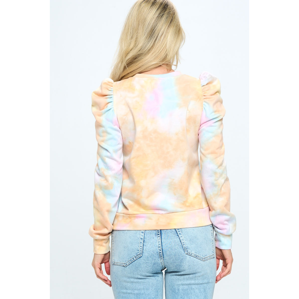Tye Dye Puff Sleeve Sweatshirt
